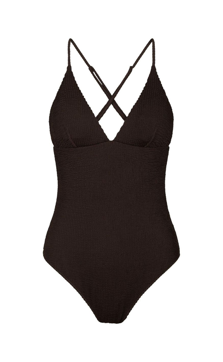 Neo Noir Badedrakt - Skin Sand Crepe - Dark Brown