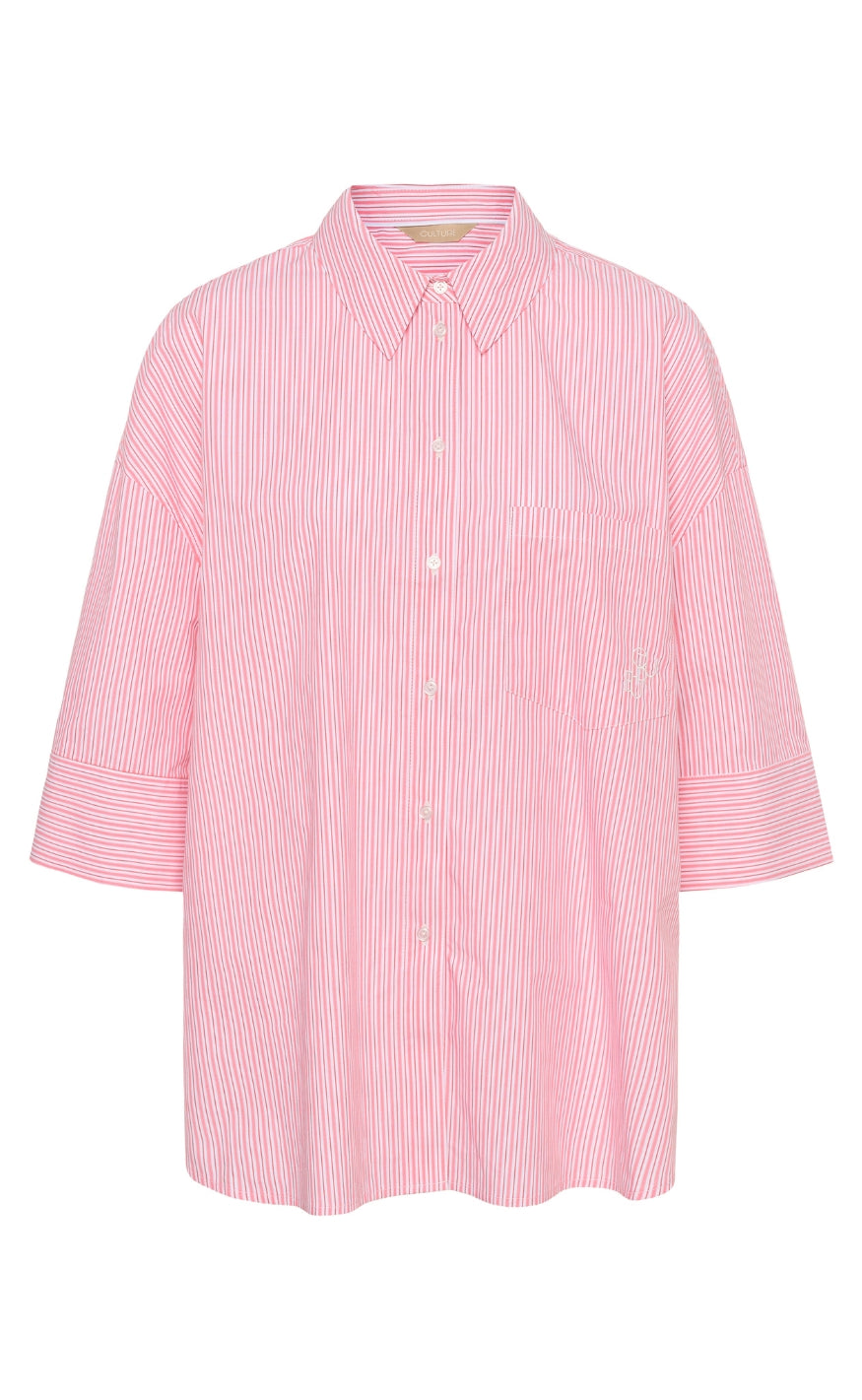 Culture Skjorte - Mimi - Pink/Red Stripe