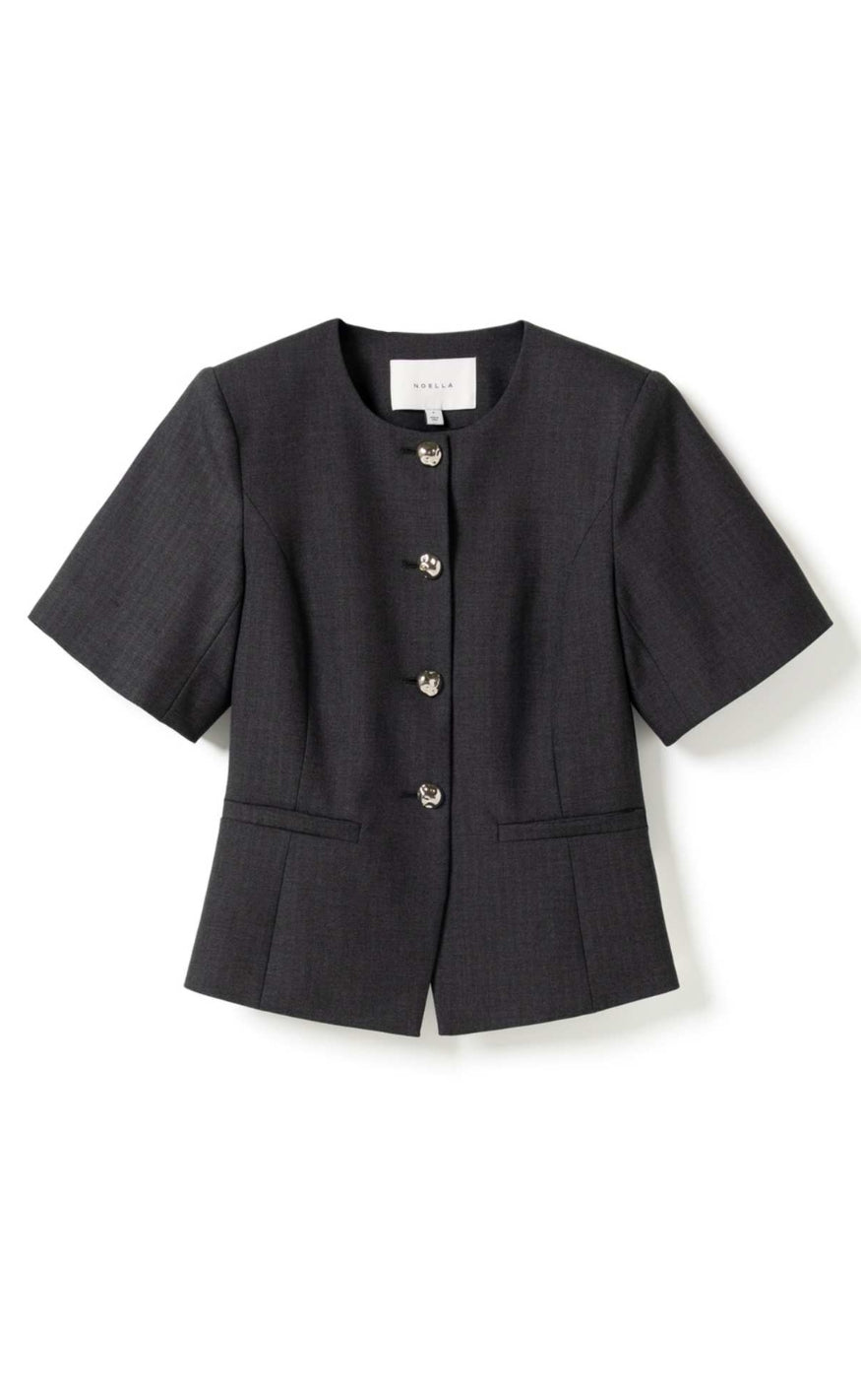 Noella Blazer - Kasaundra - Grey Herringbone