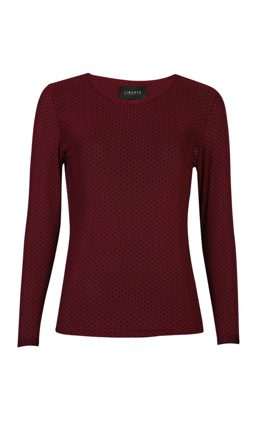 Liberte T-shirt  - Mesh Dot LS - Bordeaux