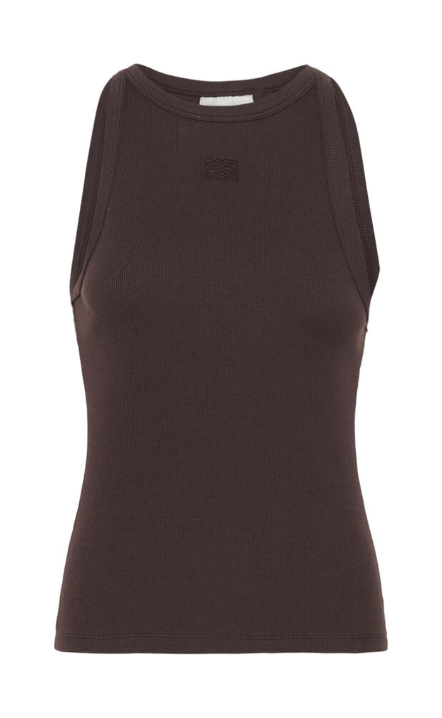 Gestuz Topp - Drew Logo Tank 2.0 - Deep Plum