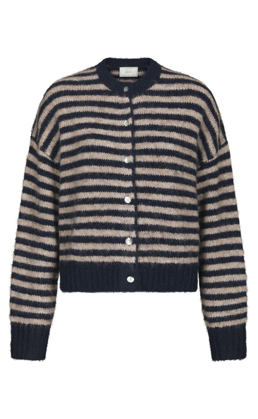 Neo Noir Cardigan - Isana Stripe - Navy Striped
