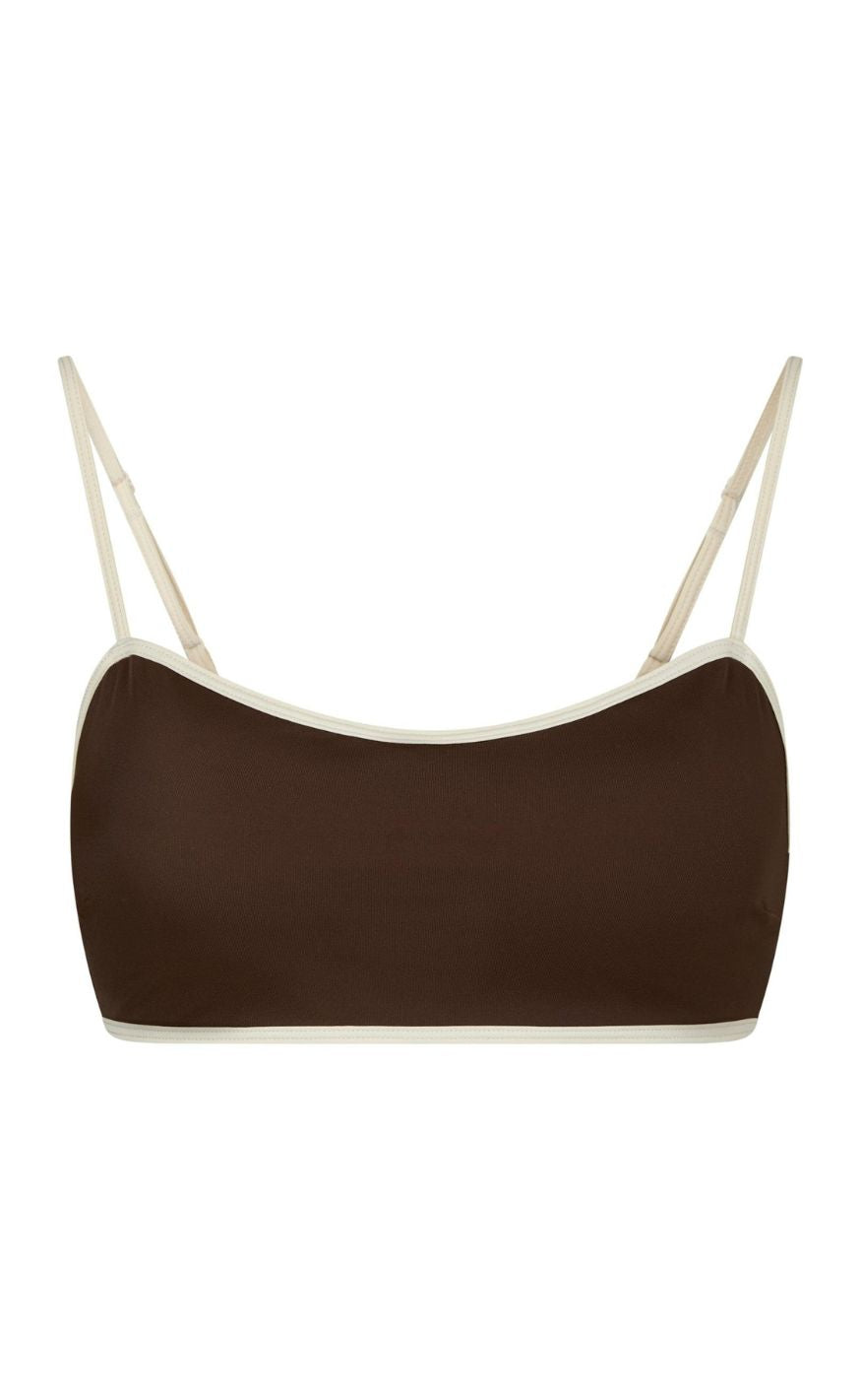 Neo Noir Bikinitopp - Fia Solid - Dark Brown/Creme
