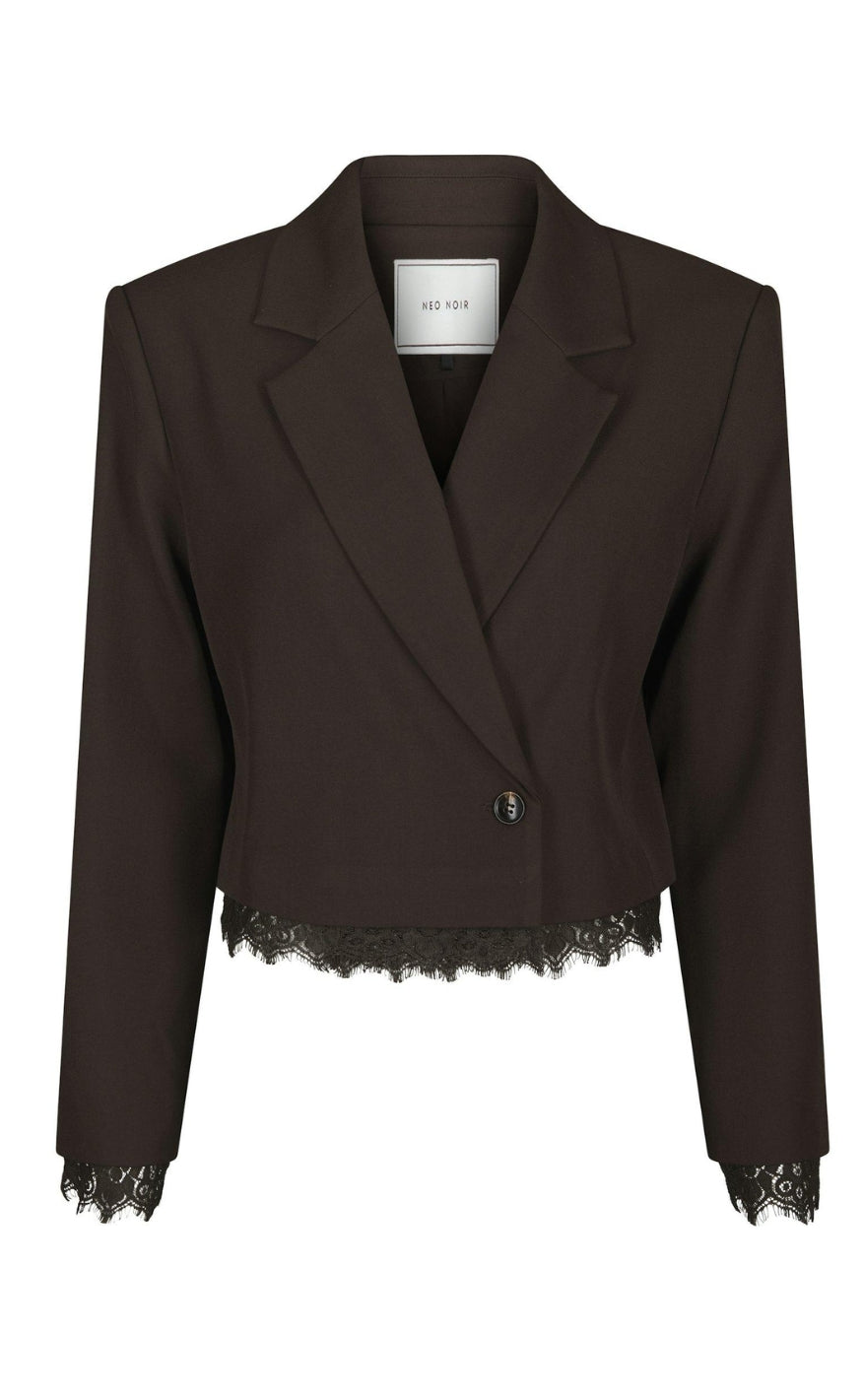 Neo Noir Blazer - Blythe Structure Lace - Dark Brown