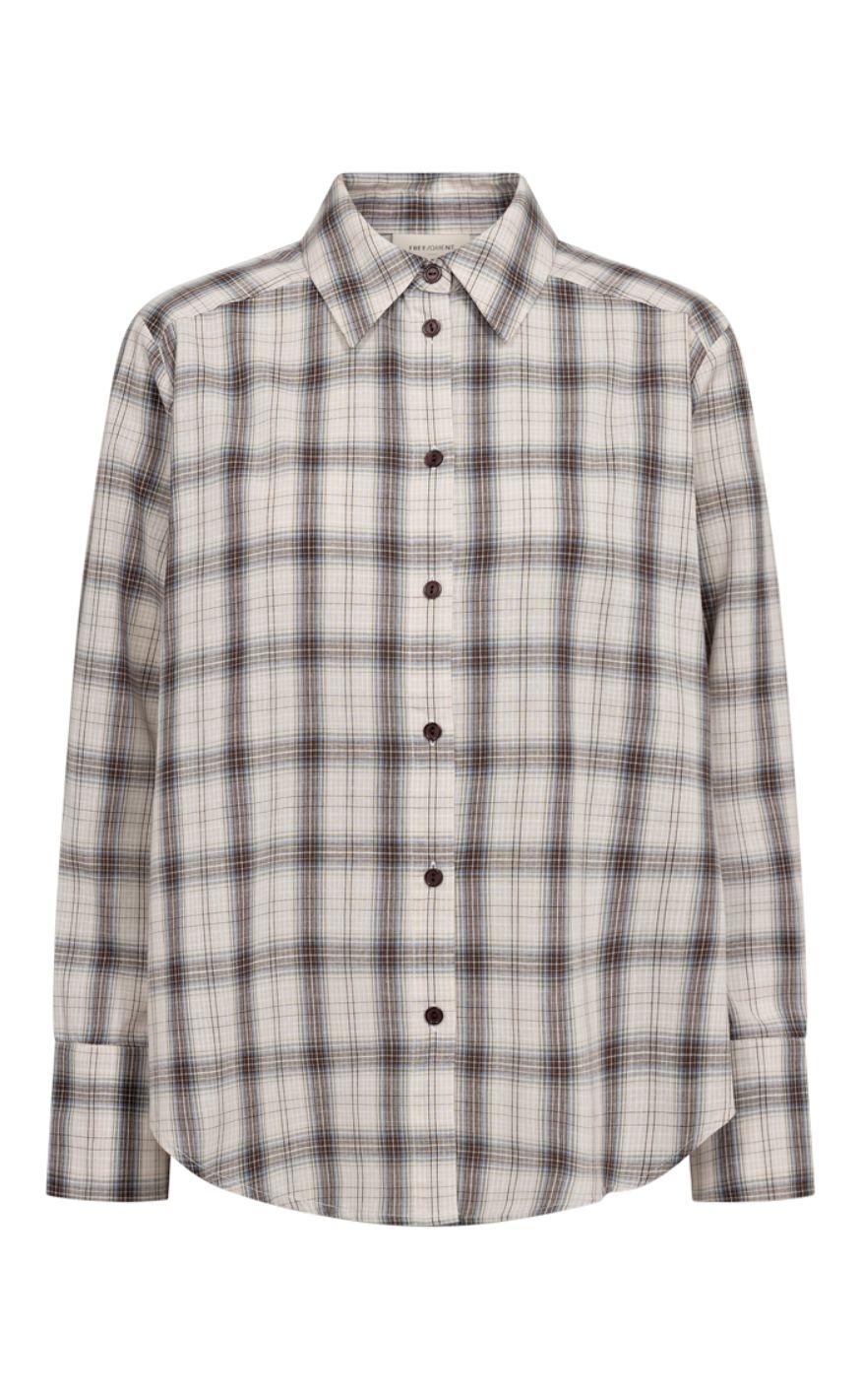 Freequent Skjorte - Nerissa - Moonbeam w. Chambray Blue