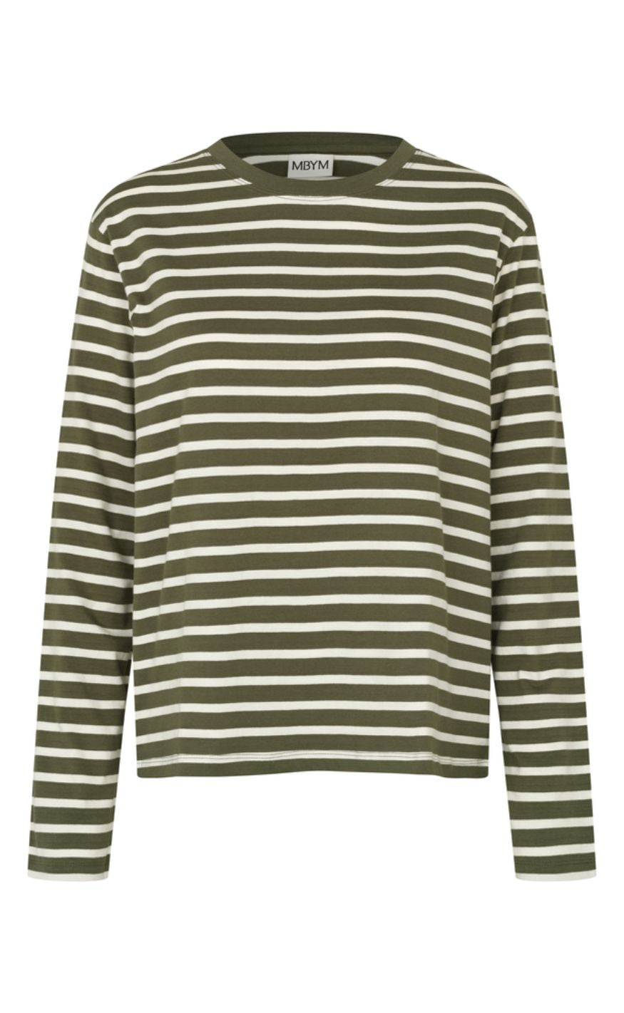 MbyM Topp - Suvi-M -Olive Sugar Stripe