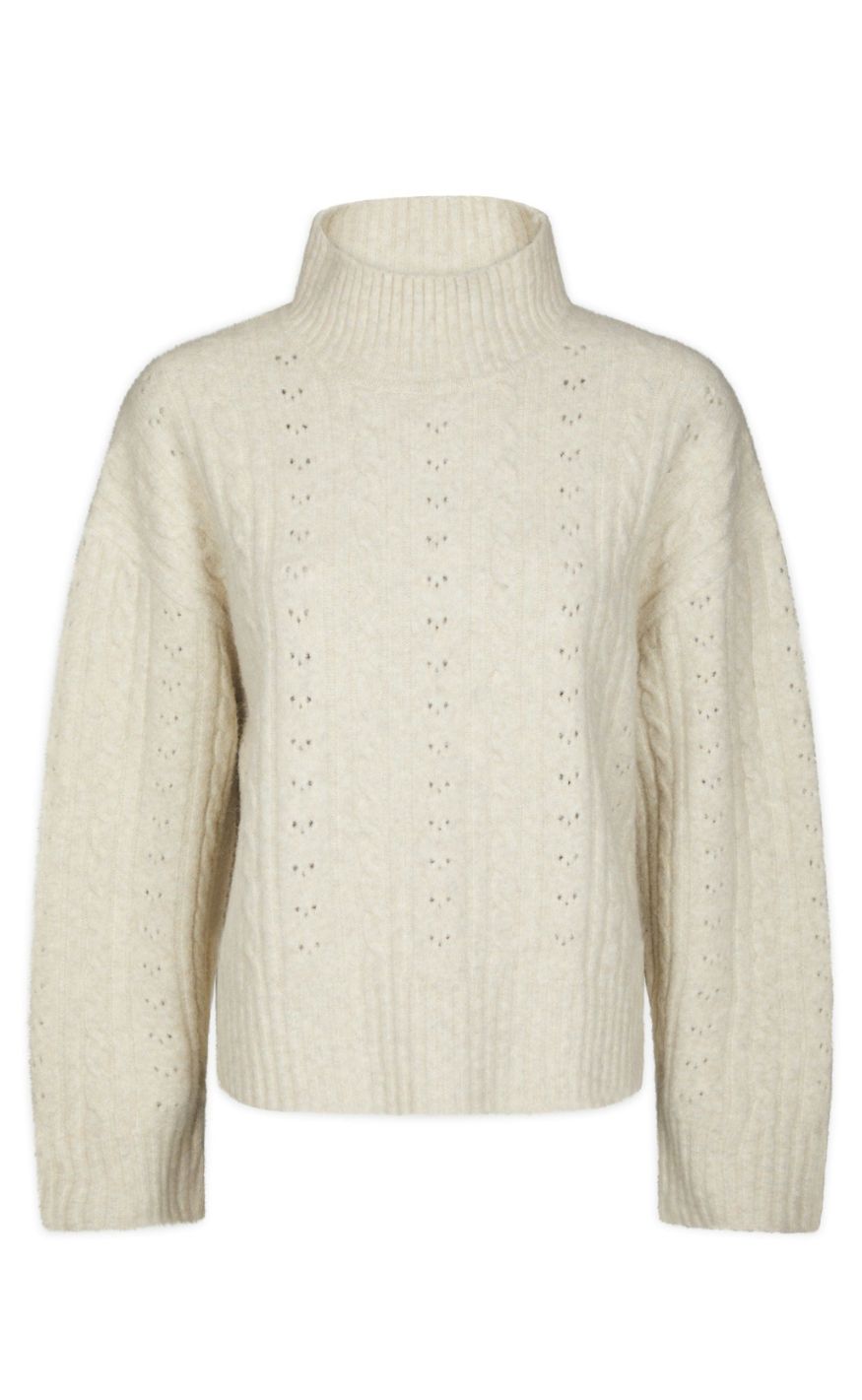 Neo Noir Bluse - Anda Cable Knit - Ivory