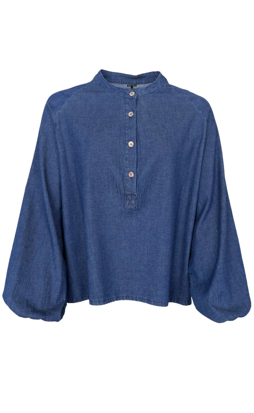Black Colour Bluse - Carey Raglan - Denim