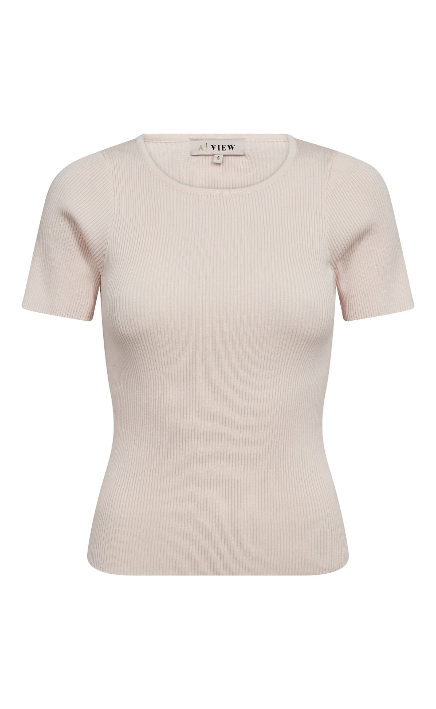 A-View Genser - Rib SS - Pale Rose