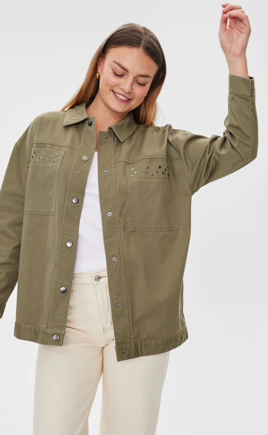 Freequent Jakke - Utili - Deep Lichen Green