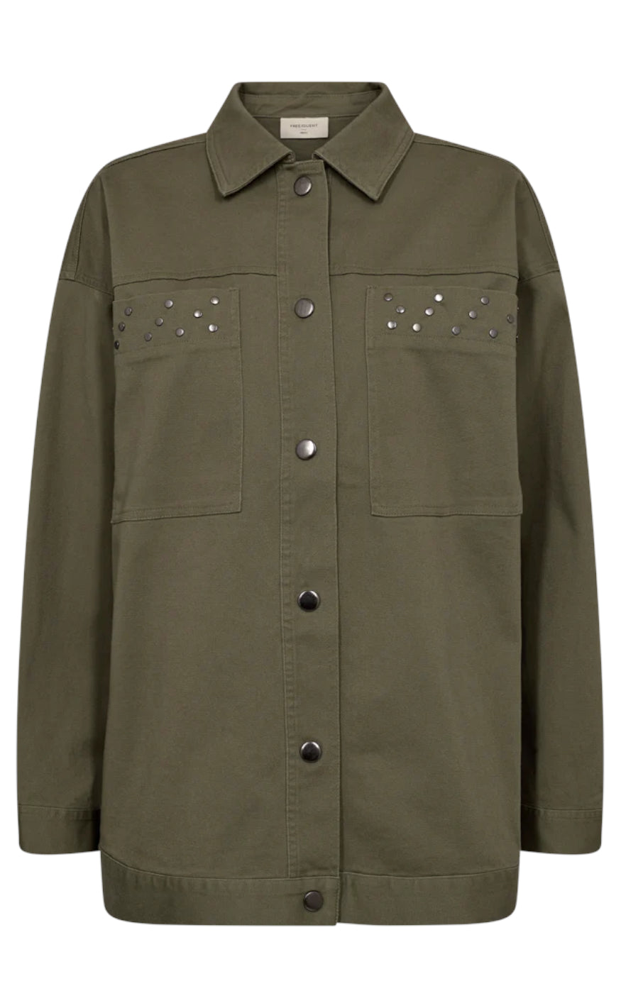 Freequent Jakke - Utili - Deep Lichen Green