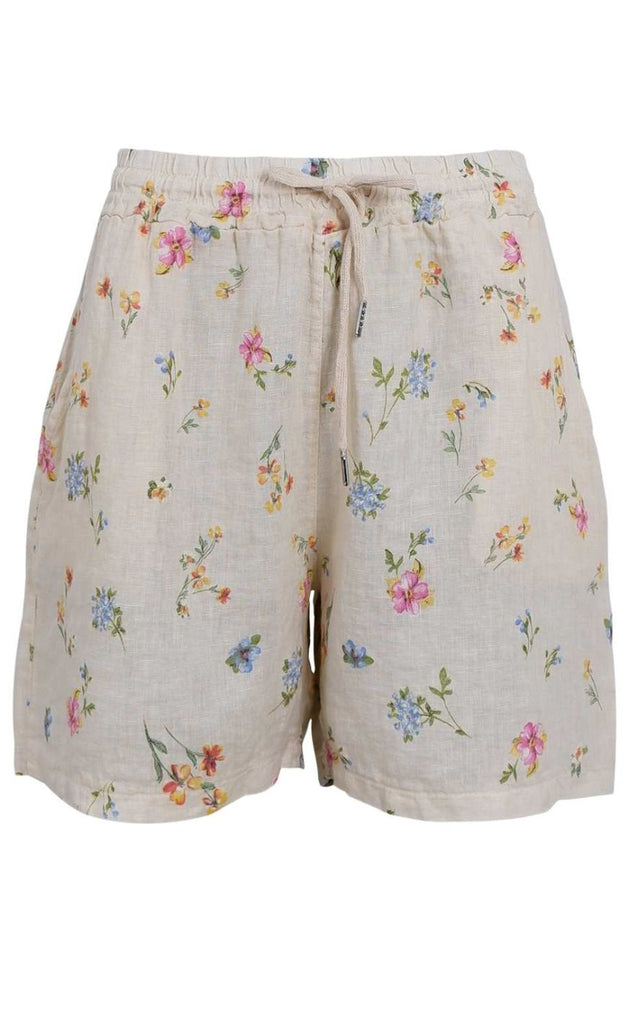 Black Colour Shorts - Melina - Flower