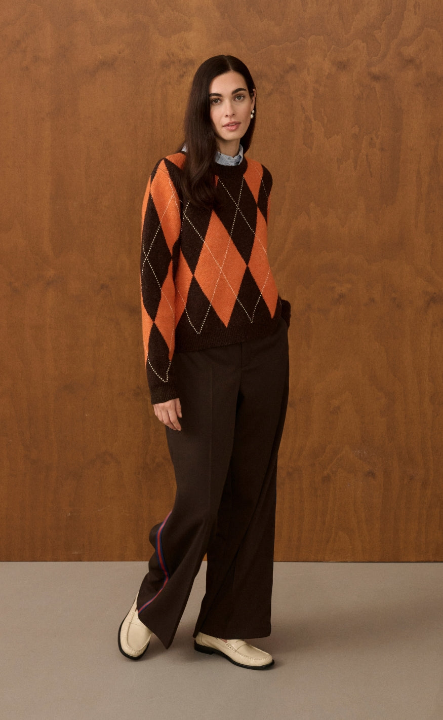 Culture Genser - Argyle - Brown Argyle