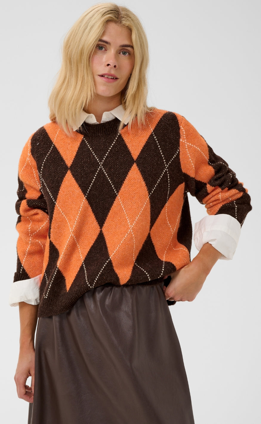 Culture Genser - Argyle - Brown Argyle
