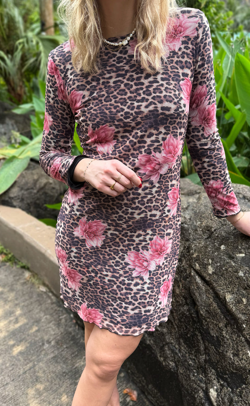 INA Copenhagen Kjole - Chiara Mesh - Leopard / Flower