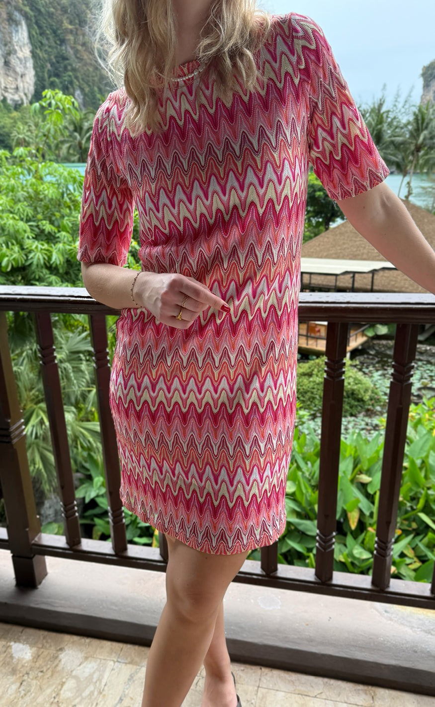INA Copenhagen Kjole - Diana - Pink Zig Zag