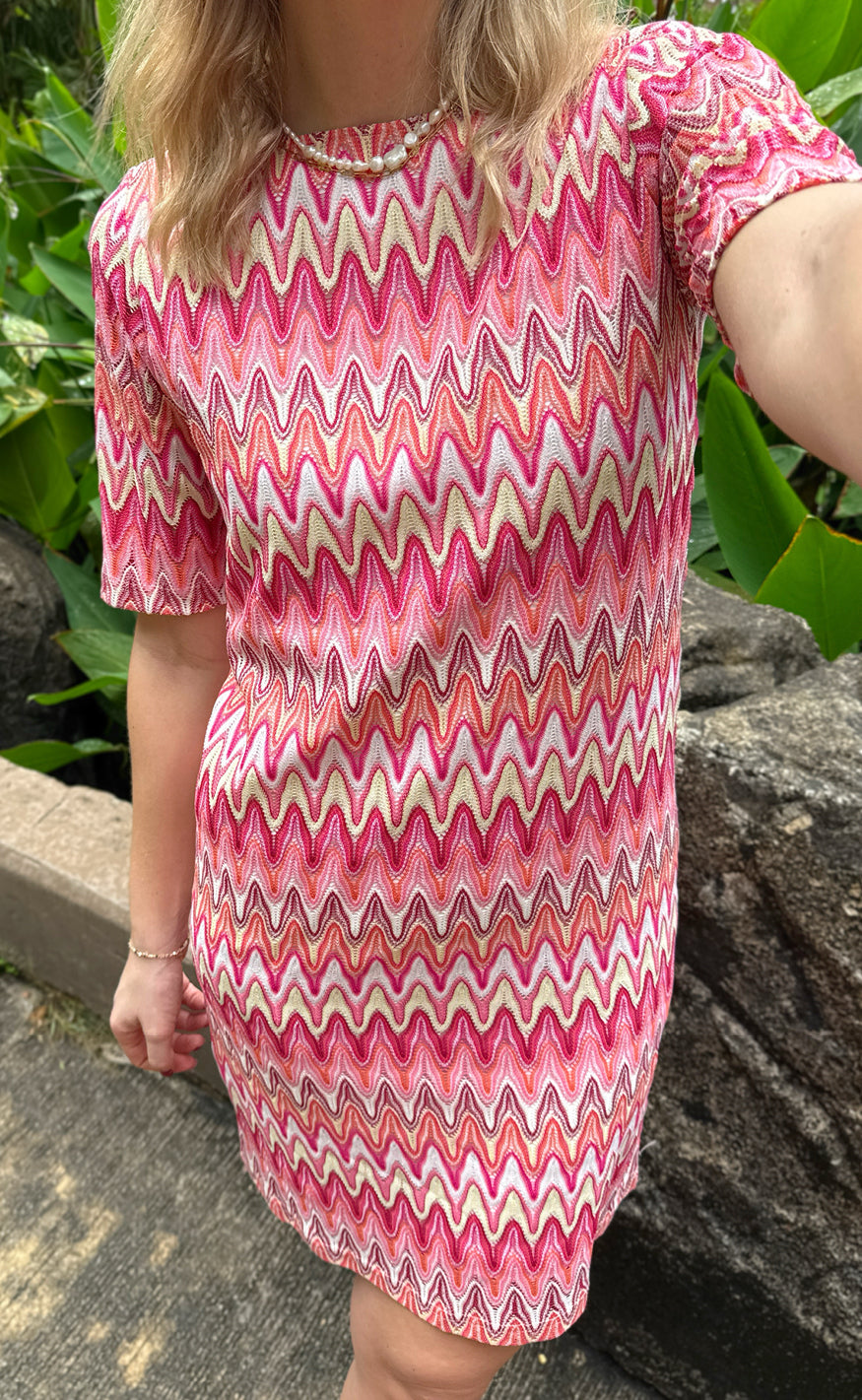INA Copenhagen Kjole - Diana - Pink Zig Zag