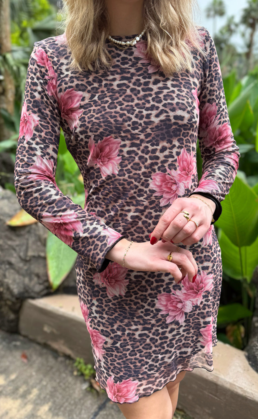 INA Copenhagen Kjole - Chiara Mesh - Leopard / Flower