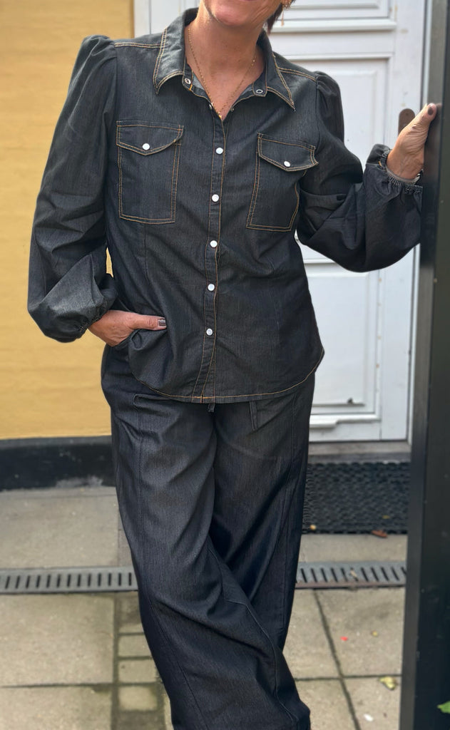 Say INA Copenhagen Skjorte - Detia LS - Black Denim