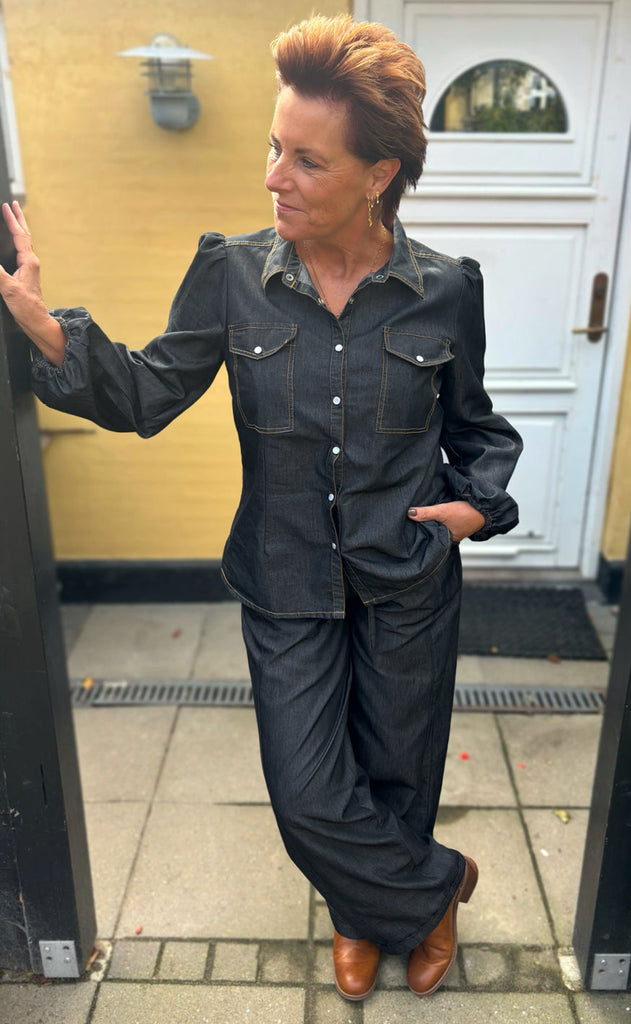 Say INA Copenhagen Skjorte - Detia LS - Black Denim