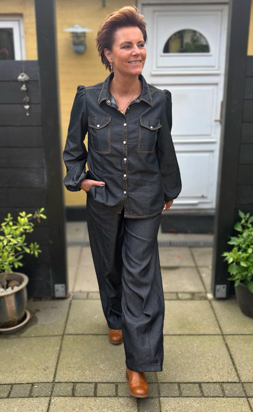 Say INA Copenhagen Skjorte - Detia LS - Black Denim