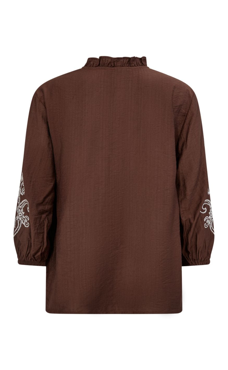 Freequent Bluse - Lindy - Coffee Bean w. Moonbeam