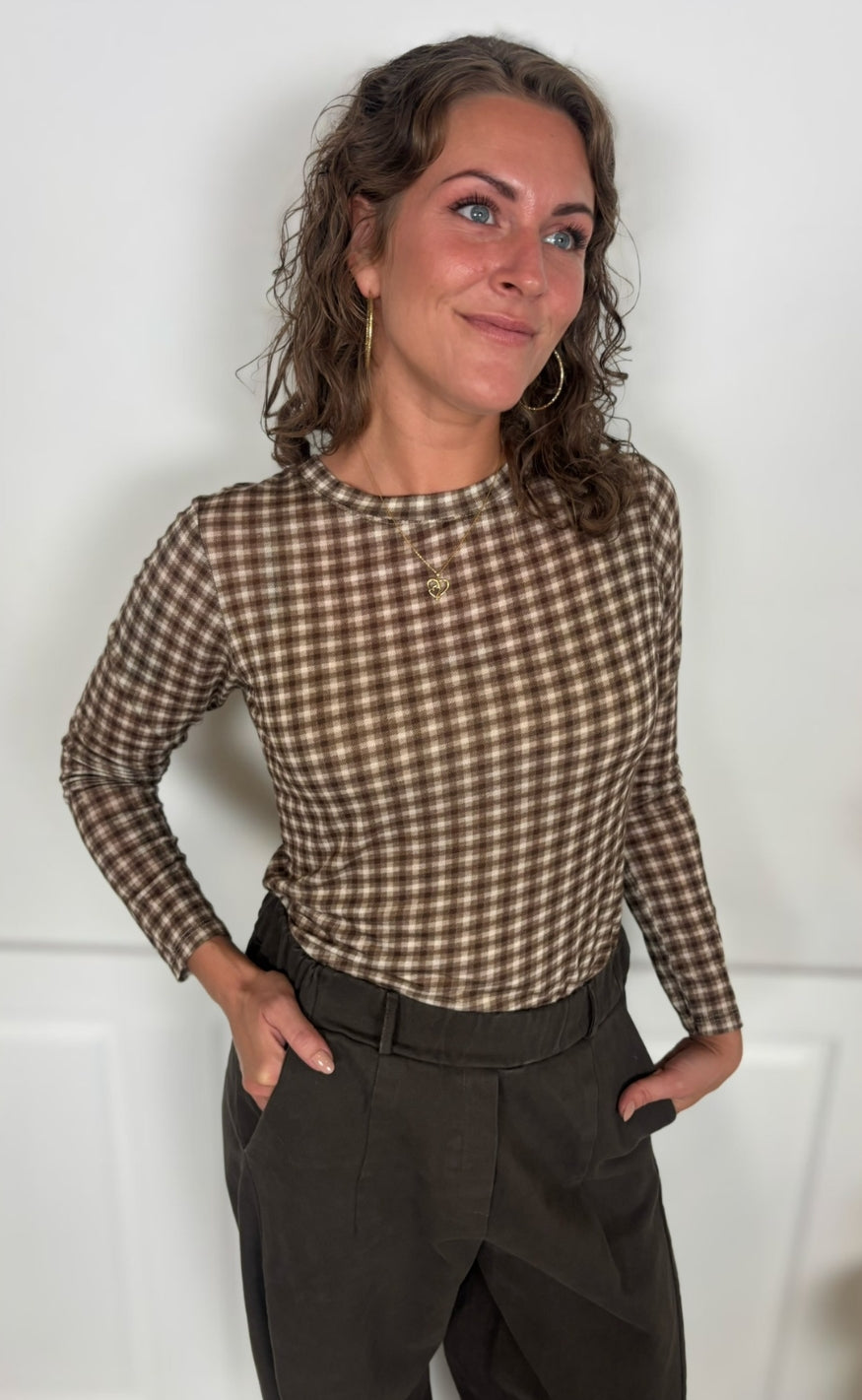 Marta Du Chateau Topp - Elissa - Brown Check