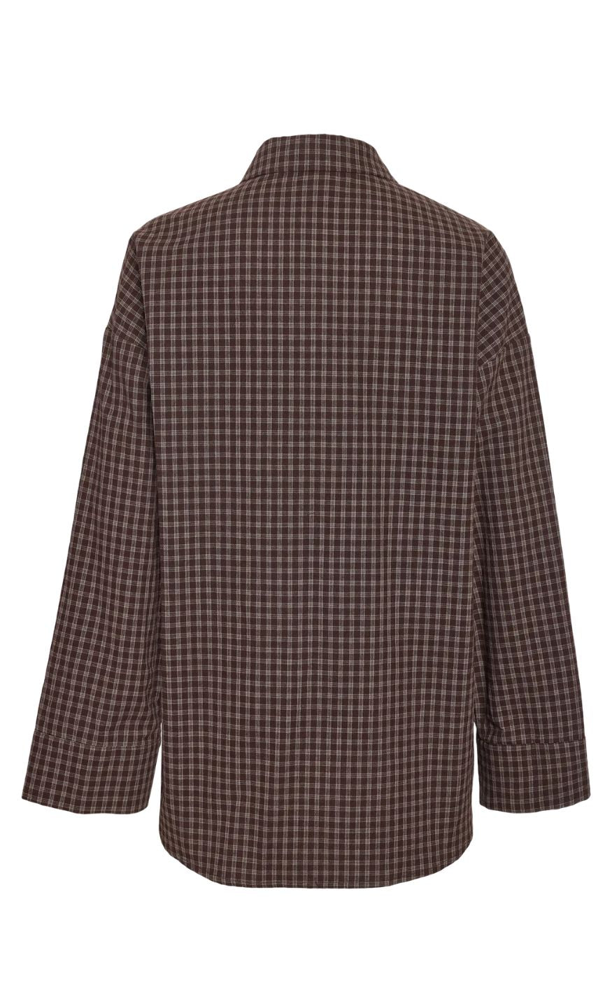 Noisy May Skjorte - Hailey Zoe -Chocolate Brown / Birch