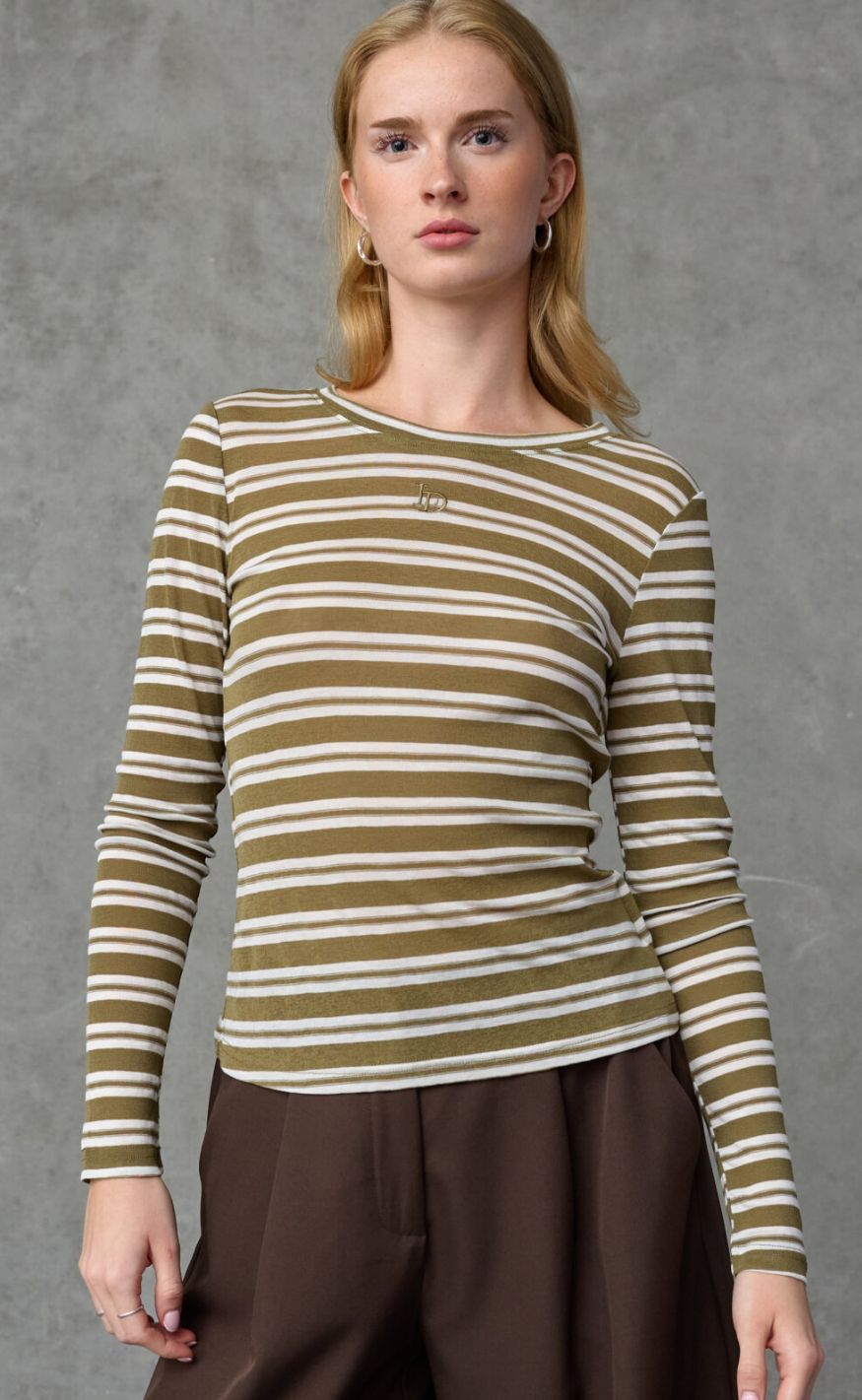 Love & Divine T-shirt - Love1625 - Olive Stripes