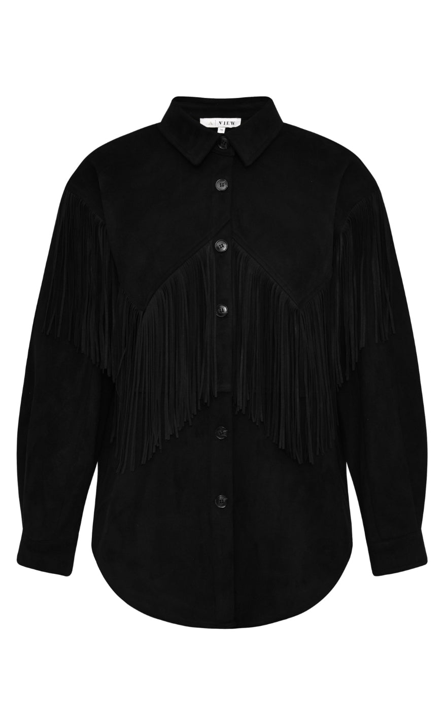 A-View Skjorte - Suede Fringle - Black