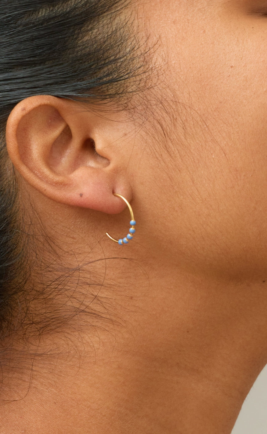 ENAMEL Copenhagen Øreringer - Lola Large Hoops - Cornflower