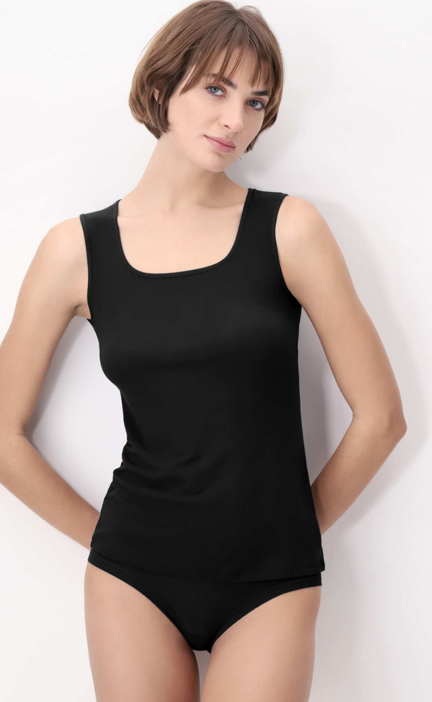 Oroblu TankTopp - Perfect Line Cashmere Tank Topp - Black