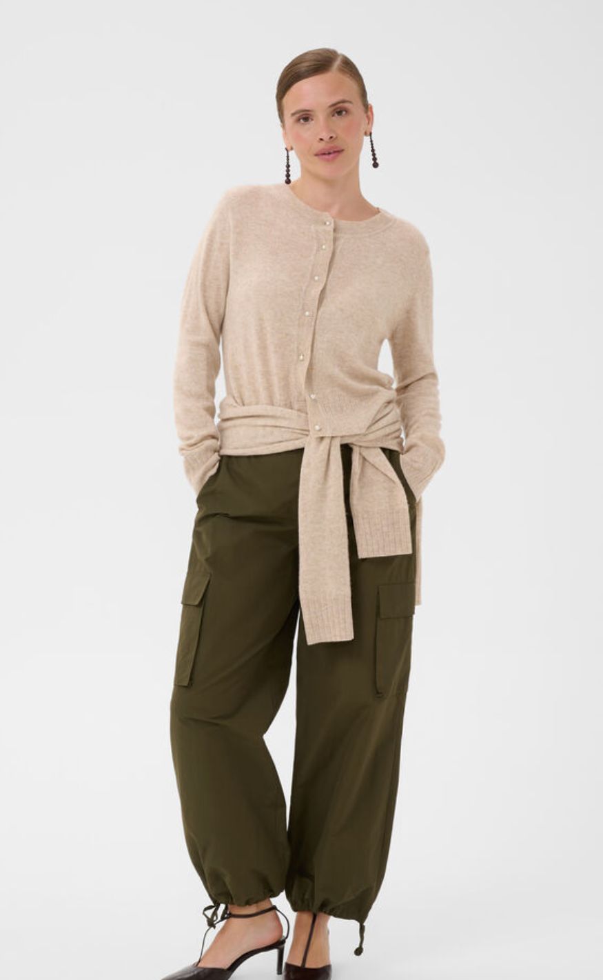 Culture Cardigan - Taia Arrow - Beige Melange