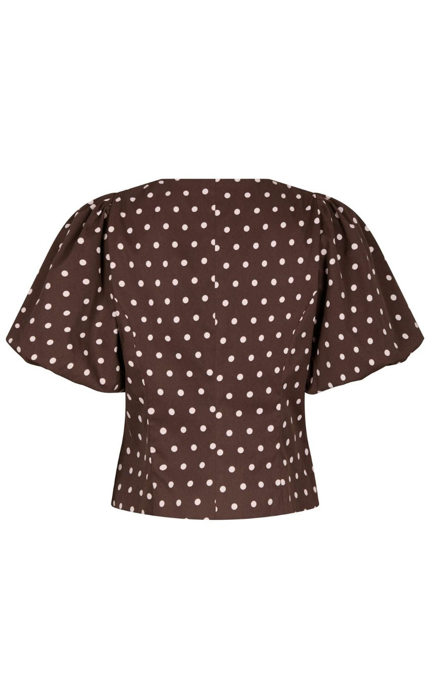 Neo Noir Bluse - Anela Dot - Brown