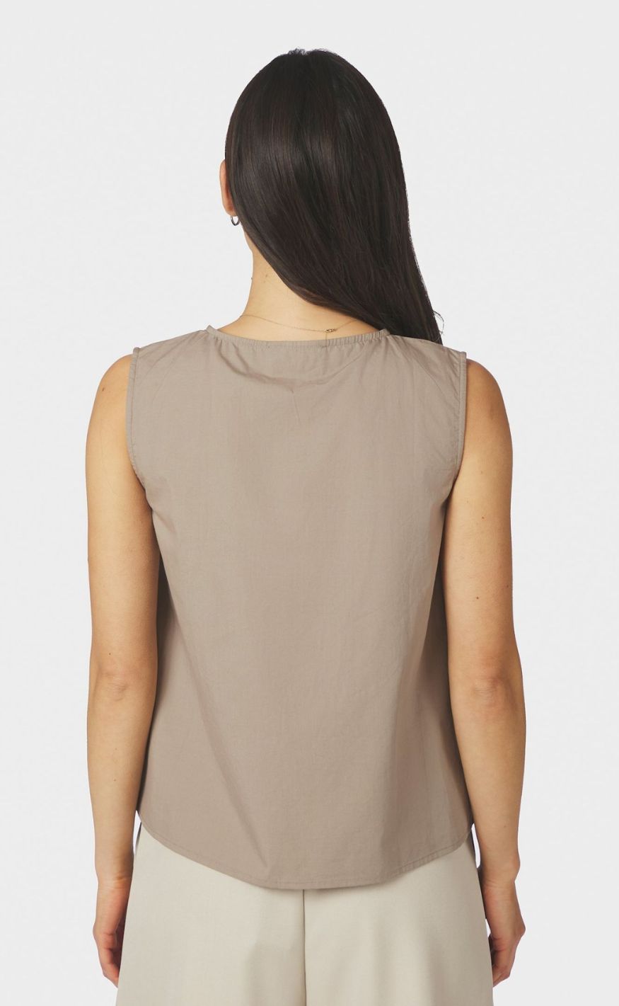 Neo Noir Topp - Lasa C poplin - Taupe