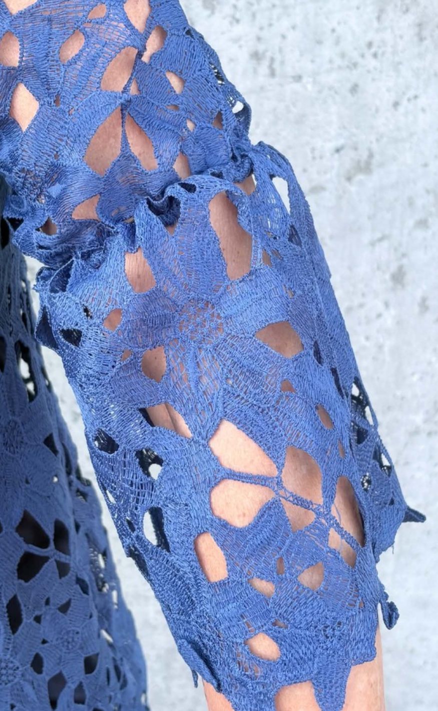 Tim og Simonsen Kjole - Peach Lace - Blue