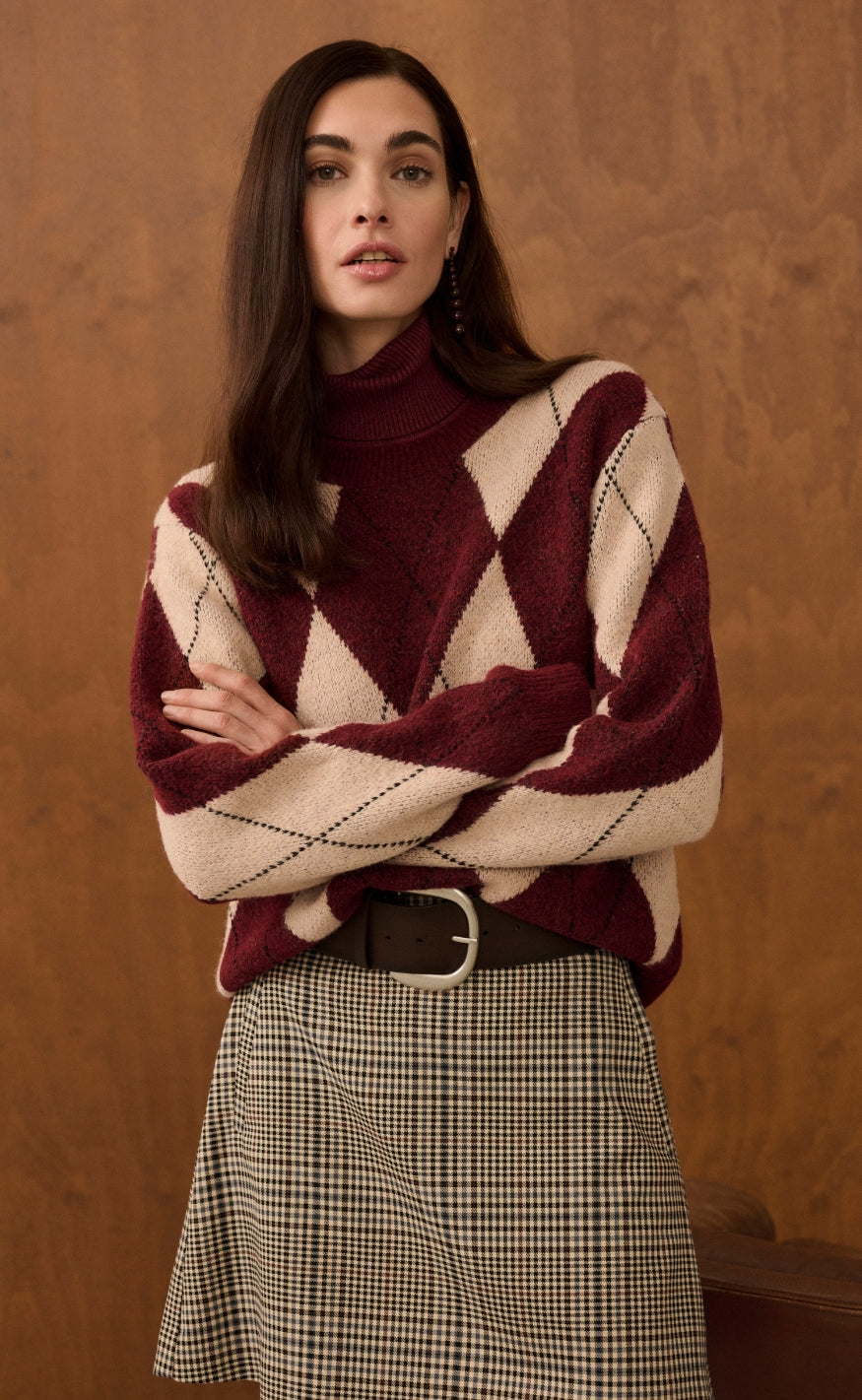 Culture Genser - Argyle - Burgundy Argyle