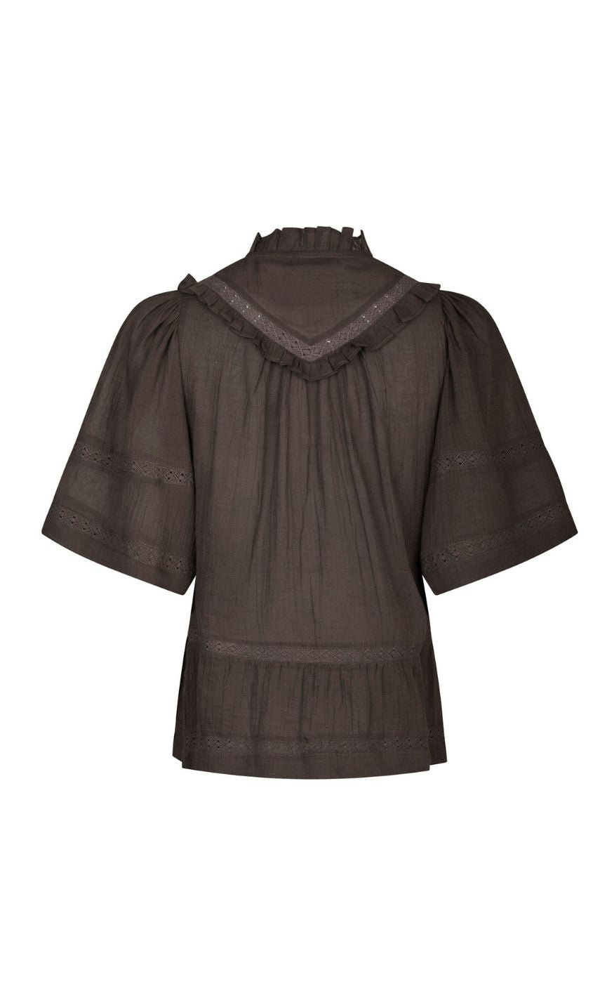Neo Noir Topp - Evienne S Voile - Dark Brown