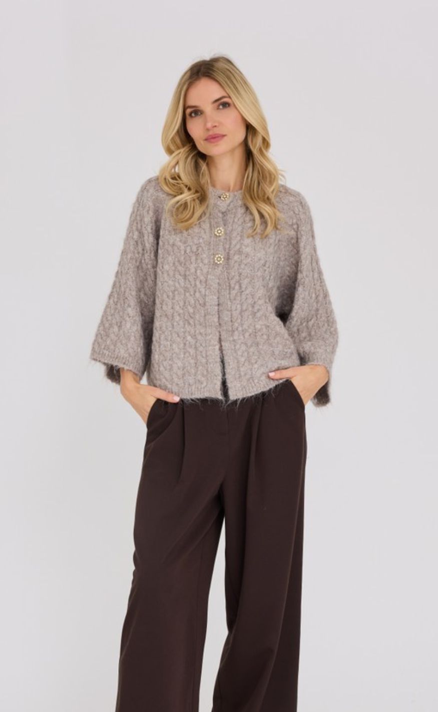A-View Cardigan - Kabba - Light Brown