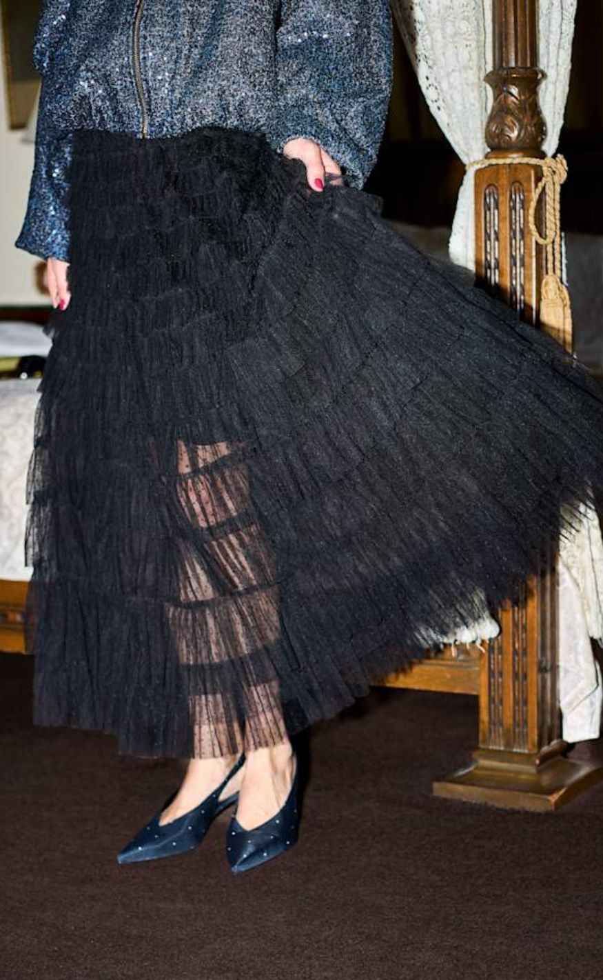 Black Colour Skjørt - Angelina Mesh - Black