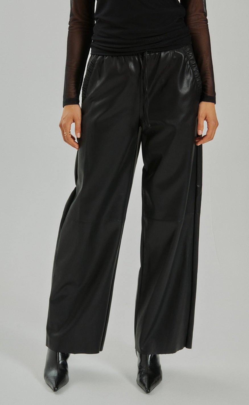 Freequent Bukser - Veggy Tie - Black