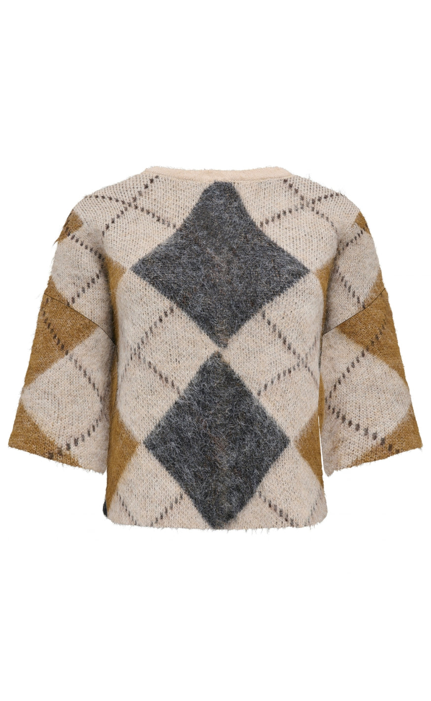 ONLY Genser - Noeme SS - Oatmeal Argyle/DGM/Breen/Bracken/Mel