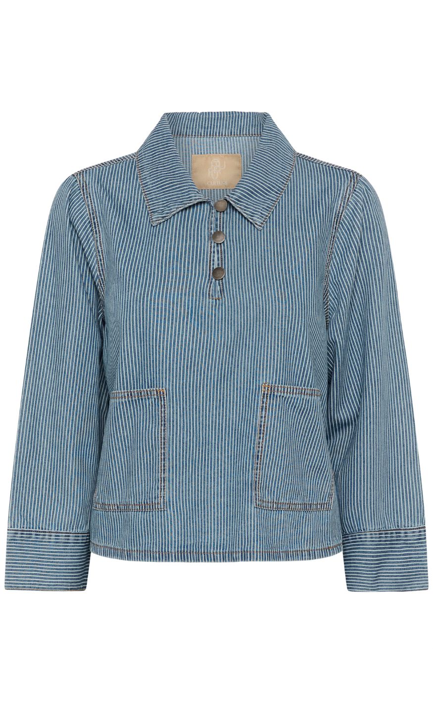 Culture Skjorte - Ayna - Blue/White Stripe