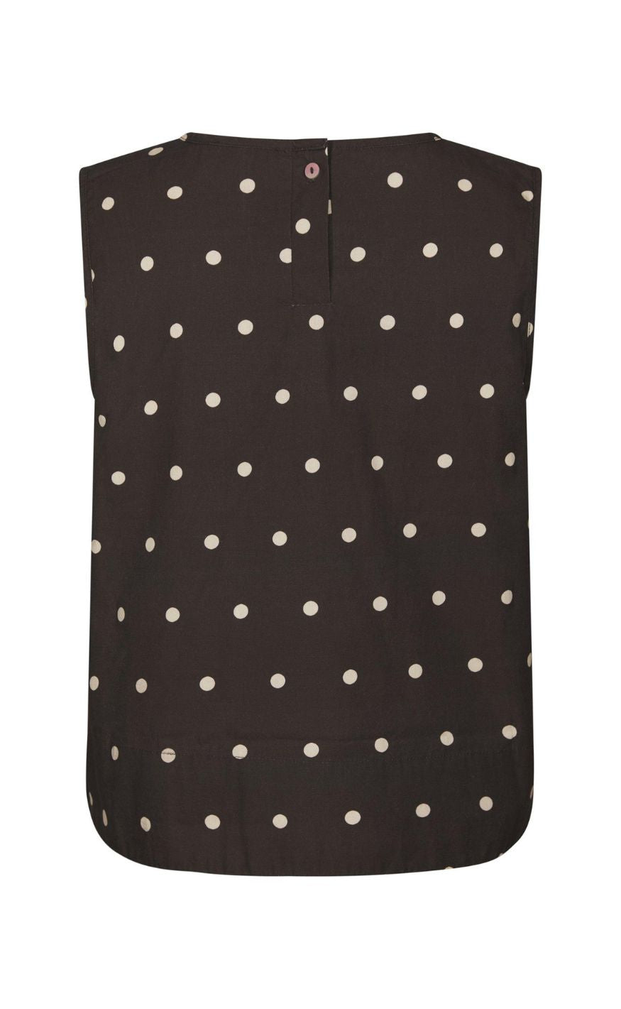Neo Noir Topp - Polly Dot - Dark Brown