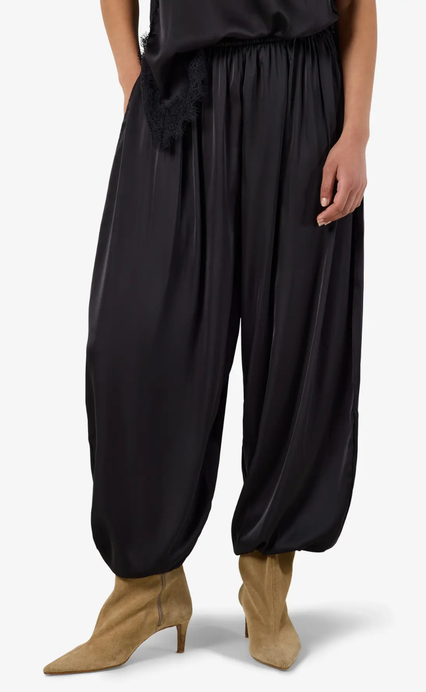 Noisy May Bukser - Louise Satin Balloon - Black