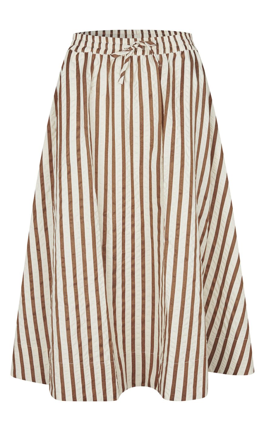 Lollys Laundry Skjørt - Bristol Midi - Dark Mokka