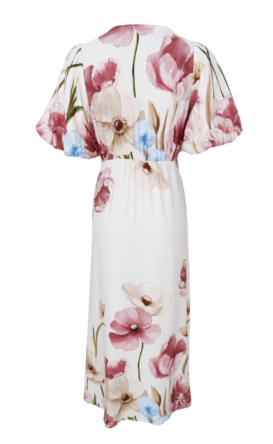 Black Colour Kjole - Bell Wrap - Creme