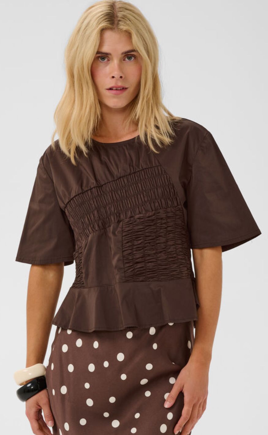 Culture Bluse - Ajda Antoinett - Coffee Bean