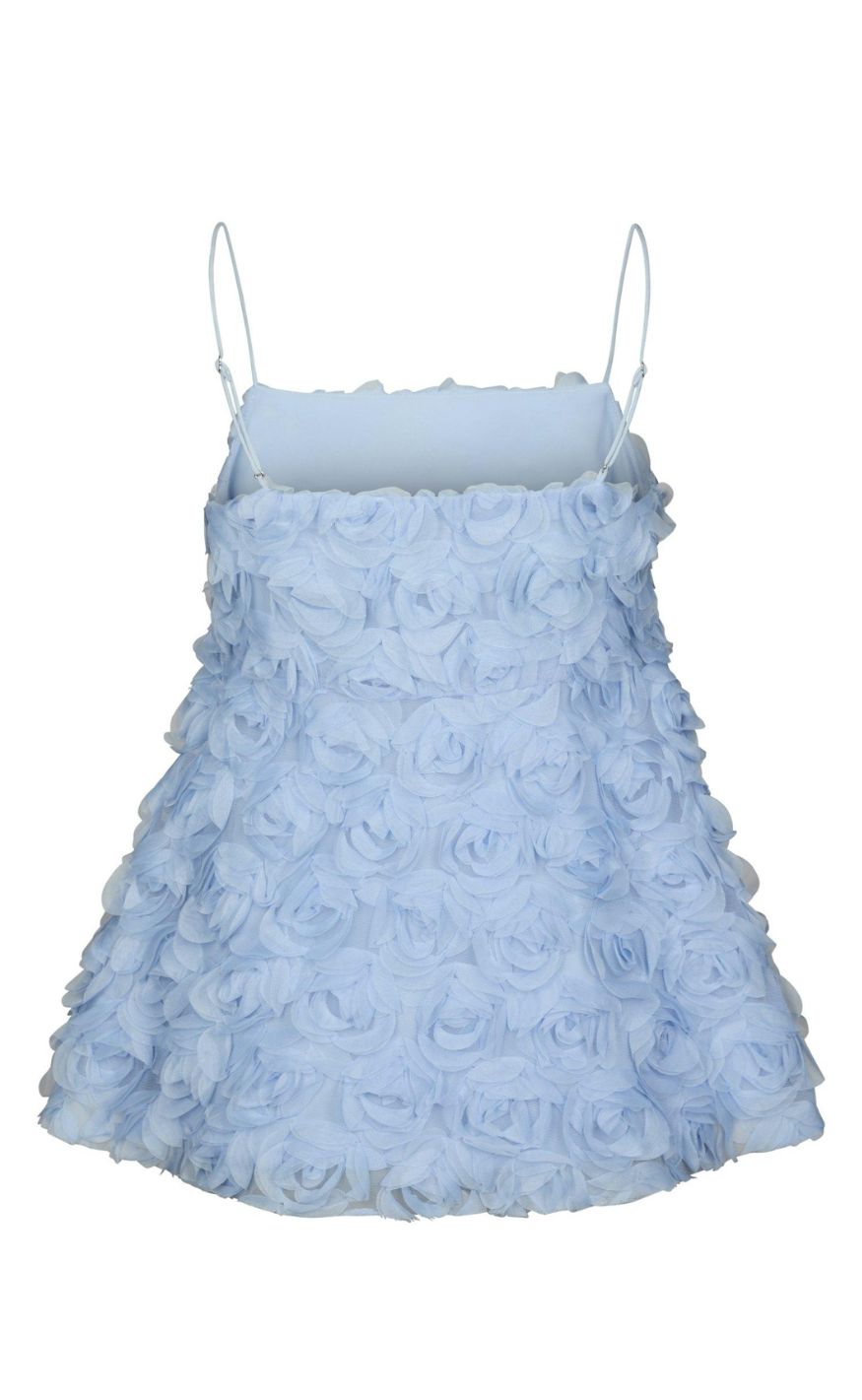 Neo Noir Topp - Kenli Flower - Light Blue