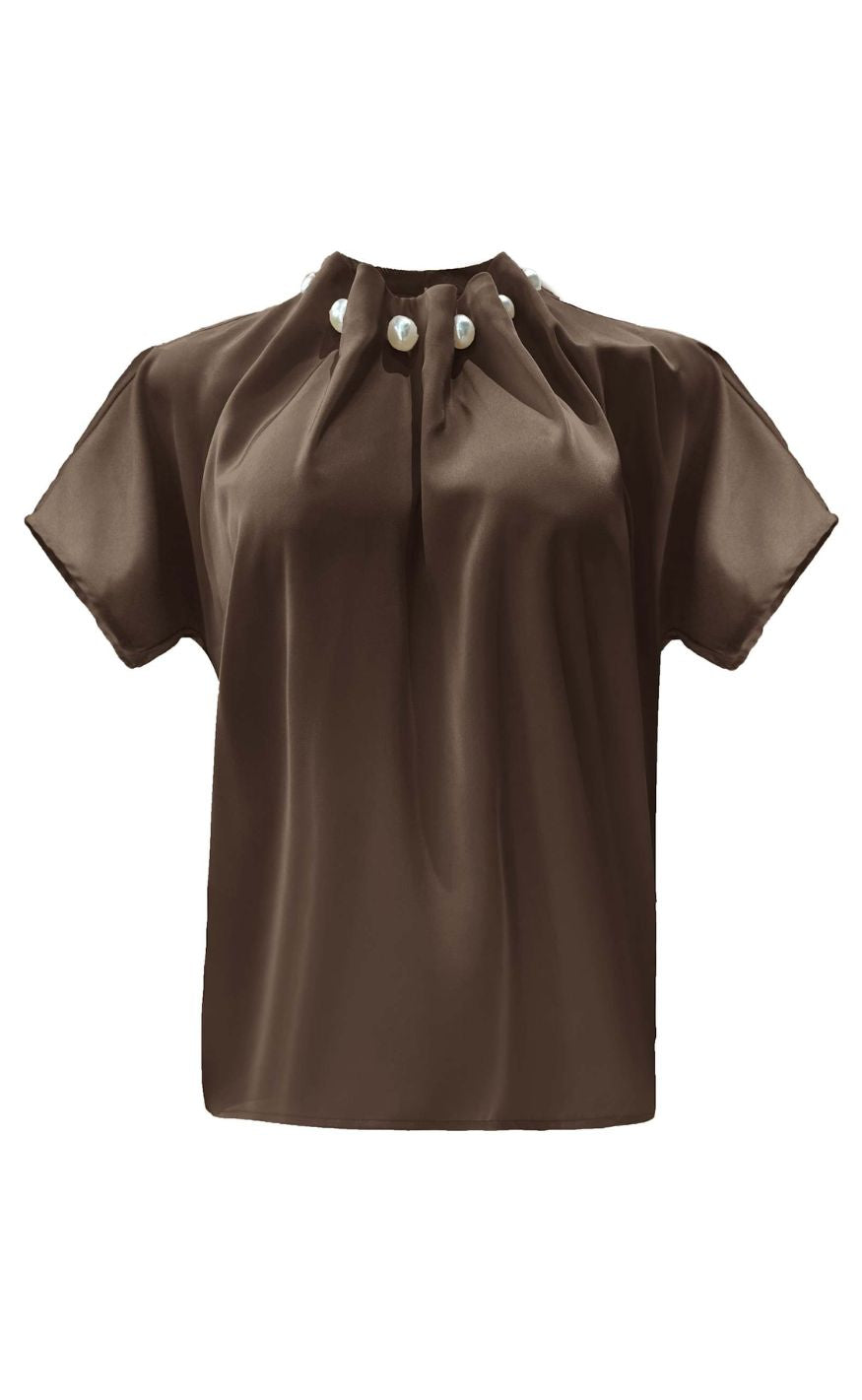 Liberte Bluse - Pip Pearl - Brown